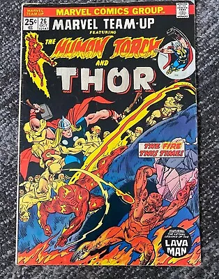 Buy Marvel Team-Up No 26 -Oct 1974, Marvel Comics The Human Torch And Thor - Good+ • 3.84£