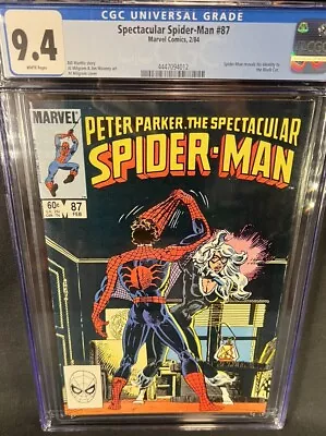 Buy Peter Parker The Spectacular SPIDER-MAN #87 CGC 9.4 Marvel.  Black Cat Fresh CGC • 62.13£