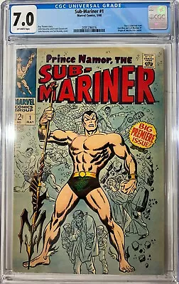 Buy Sub Mariner 1 Marvel 1968 CGC 7.0 Ow Pgs Key Origin 1st Solo Issue MCU Comic • 232.97£