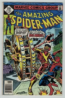 Buy Amazing Spiderman 183 Vs Big Wheel & Rocket Racer Marvel Comics 1978 GD Good+ • 9.31£