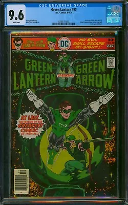 Buy Green Lantern #90 ❄️ CGC 9.6 WHITE Pages ❄️ Green Arrow Team-Up! DC Comic 1976 • 146.78£