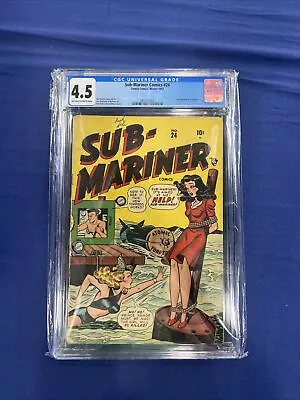 Buy SUB-MARINER COMICS #24 CGC VG/FN 4.5 1947.  RARE! 3rd Namora; Bondage Cover! • 1,553.22£