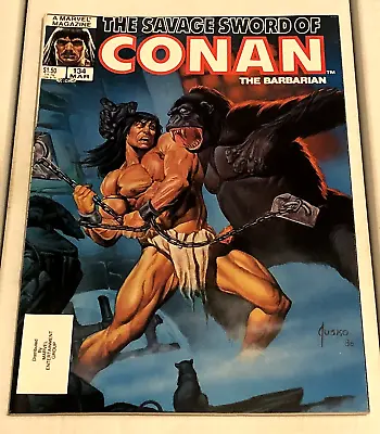 Buy Savage Sword Of Conan #134 (1987) Awesome Jusko Gorilla Cover!  Nice Copy! • 7.27£