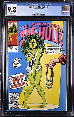 Buy Sensational She-Hulk #40 CGC 9.8 Controversial Naked Jump Rope Issue 1992 Marvel • 279.57£