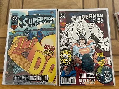 Buy SUPERMAN: MOS #30, FREE STICKER SHEET, 1994, Action Comics 695 Superman #86 • 12£