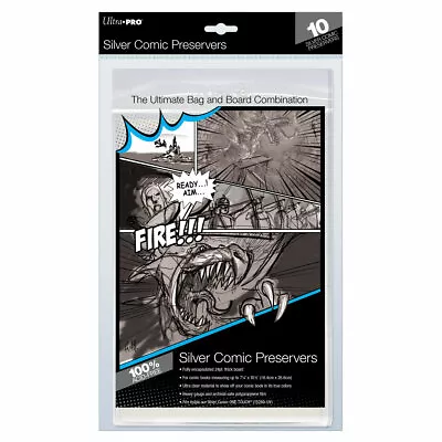 Buy (10-Pack) Ultra Pro Comic Book Preservers SILVER Resealable Bag And Board Combo • 23.89£