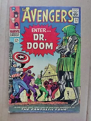 Buy Avengers #25 VG Fantastic Four Dr. Doom Jack Kirby Marvel 1966 • 76.88£