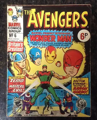 Buy Avengers COMIC #6 WEEK ENDING OCTOBER 27TH 1973  • 5.99£