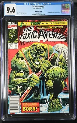 Buy TOXIC AVENGERS #1 CGC 9.6 Newsstand 1st Appearance And Origin Marvel 1991 • 135.91£