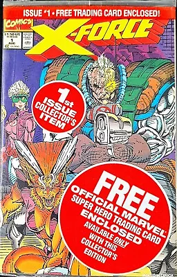 Buy X-FORCE  # 1 SEALED MINT POLYBAGGED Marvel Comics CABLE CARD 1991 48 Pg DEADPOOL • 7.49£