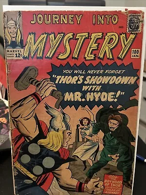Buy Thor Journey Into Mystery #100 Low Grade 1964 Writing On Cover • 14.59£