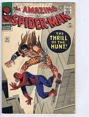 Buy Amazing Spider-Man #34 Marvel 1966 The Thrill Of The Hunt ! Steve Ditko • 194.15£