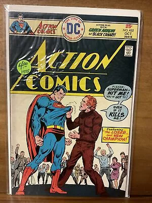 Buy Action Comics 452 VG- (Oct 1975 DC) Superman Green Arrow Black Canary • 6.90£