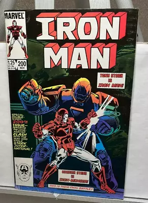 Buy Invincible Iron Man #200, Death Of Iron Monger, Obadiah Stane, 1985 • 4.66£