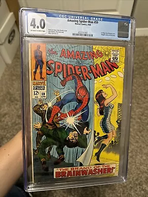 Buy Amazing Spider-Man #59 CGC 4.0 Off-White To White 1st Mary Jane Cover 1968 • 100.95£