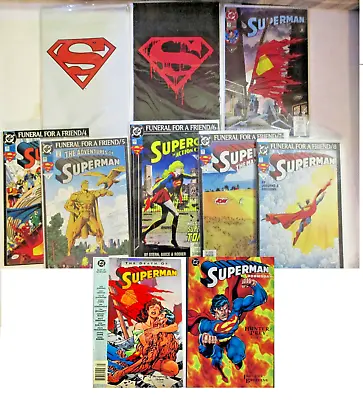 Buy LOT OF 10 Superman Death/Funeral Key Issues NM/NM+  75 500  TP 1993  KEYS • 54.35£