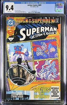 Buy Action Comics #689 1993 CGC 9.4 Wp - 1st App Of Superman In The Black Suit • 33.01£