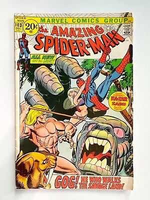 Buy The Amazing Spiderman #103 Gog! He Who Walks The Savage Land Ka-Zar • 15.52£