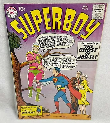 Buy SUPERBOY #78 DC Comics 1960 Rare RAW Unrestored Boarded • 194.15£