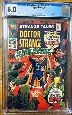 Buy Strange Tales #160 CGC 6.0 OWP 1967 MARVEL (1st SA Jimmy Woo) (Cap & Mordo App) • 42.71£