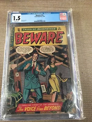 Buy BEWARE #12 CGC 1.5 : Trojan Magazines Nov 1954 : RARE Horror, Hard To Find Comic • 91.64£