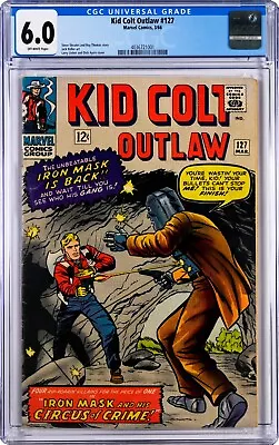 Buy Kid Colt Outlaw #127 CGC 6.0 (Mar 1966, Marvel) Larry Lieber Cover, Iron Mask • 61.46£