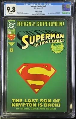 Buy Action Comics (Superman) #687, DC Comics, Die-cut Cover, CGC 9.8 Near Mint/MINT • 52.03£