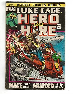 Buy Luke Cage Hero For Hire #3 1st Gideon Mace 🔑 3rd Luke Cage Marvel 1972 • 10.86£