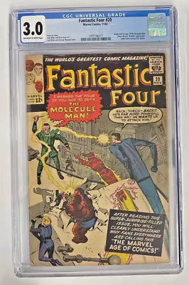 Buy Fantastic Four #20 (1963) CGC 3.0!! Stan Lee Story, 1st App Of Molecule Man • 155.59£
