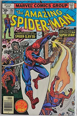 Buy Amazing Spider-Man #167 (04/1977) - 1st Will O' The Wisp Jackson Arvad F/VF • 15.79£