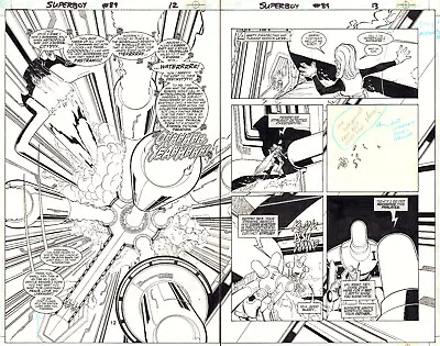 Buy Superboy #89 Pgs. 12 & 13 Space Ship DPS '94 Art By Dan Jurgens & Joe Rubinstein • 309.87£