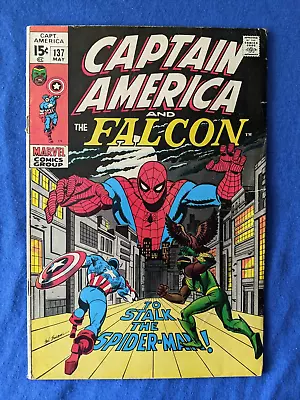 Buy CAPTAIN AMERICA #137 (May 1971) Marvel Bronze Age, Amazing Spider-Man Crossover • 15.53£