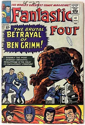 Buy FANTASTIC FOUR #41 Jack Kirby, Stan Lee, Frightful Four, Medusa 1965 VG • 27.17£