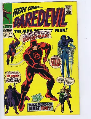 Buy Daredevil #27 Marvel 1967  Mike Murdoch Must Die ! Spider-Man Crossover • 27.18£