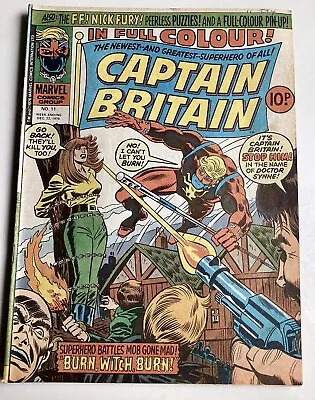 Buy Captain Britain No 11 Marvel UK Nov 1976 Burn, Witch, Burn Stan Lee • 15£