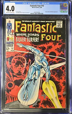 Buy Fantastic Four #72 CGC 4.0 Off White Pages Silver Surfer Watcher • 116.49£