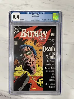 Buy Batman 428 - CGC 9.4 White Pages -  KEY - Death Of Jason Todd II 1988 • 81.69£