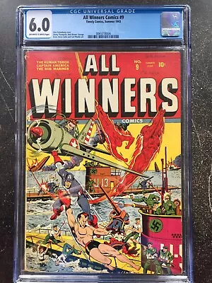 Buy ALL WINNERS COMICS #9 CGC FN 6.0; OW-W; Schomburg Cvr- Tough In High Grade! • 6,208.99£