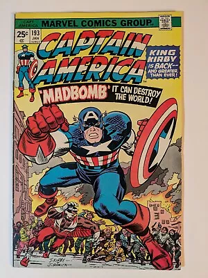Buy Captain America 193 Jack Kirby 1st Issue Marvel Bronze Age Fn+ • 19.42£