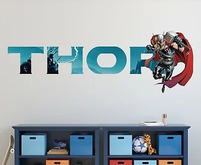Buy Thor God Of Thunder Custom Vinyl Lettering Stickers Wall Decals Name -PT  KA347 • 66.96£
