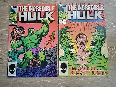 Buy Marvel Comics The Incredible Hulk 1985 #314-321 (No 316) 7 Issues FN/VFN • 20£