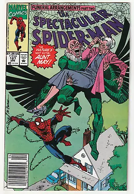 Buy The Spectacular Spider-Man #187 Newsstand 7.5 VF- 1992 Marvel Comics • 1.93£
