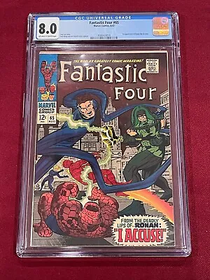 Buy Fantastic Four 65 CGC 8.0 OW-W Pages Marvel 1st App Ronan The Accuser • 166.97£