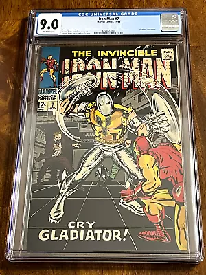 Buy Invincible Iron Man 7 Cgc 9.0 Silver Age The Gladiator Marvel Comics 1968 • 155.31£