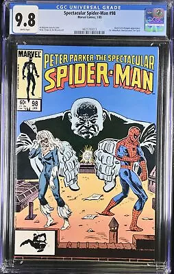 Buy Spectacular Spider-Man #98 CGC NM/M 9.8 White Pages Black Cat Kingpin 1st Spot! • 127.36£