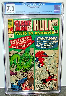 Buy TALES TO ASTONISH #62 F/VF 7.0 CGC KEY ISSUE 1st App. THE LEADER! Kirby Cover! • 271.81£