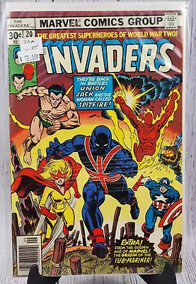 Buy THE INVADERS #20 Marvel Comics 1977 1st Full Appearance Of Union Jack II • 19.38£