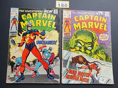 Buy CAPTAIN  MARVEL # 17 + # 19 1969  MARVEL COMICS X 2 • 21.99£