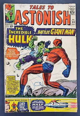 Buy Tales To Astonish #59 1st Hulk In TTA Giant Man Battle Marvel Comics 1964 • 31.06£