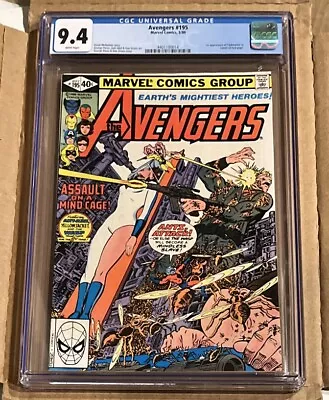 Buy Avengers Issue #195 1980 Marvel - Bronze Age - CGC 9.4 White Pages Taskmaster • 40.38£